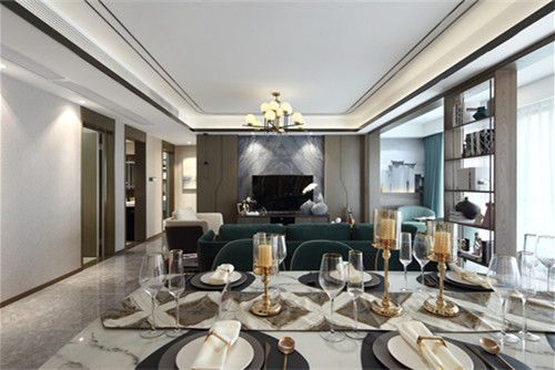 德陽市百通廣場輕奢風(fēng)格三居室裝修案例