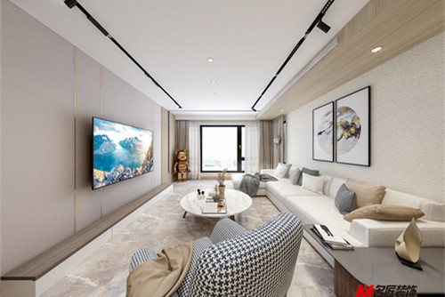 德陽(yáng)市花香麗舍新中式風(fēng)格三居室裝修案例