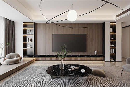 德陽市安國公寓輕奢風(fēng)格三居室裝修案例