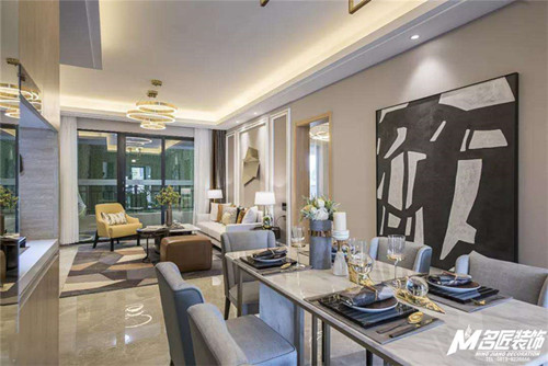 自貢市橋頭鎮(zhèn)新街東樓1-2號(hào)輕奢風(fēng)格四居室裝修案例