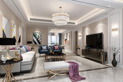 泰州市碧水華庭輕奢風(fēng)格平層裝修案例