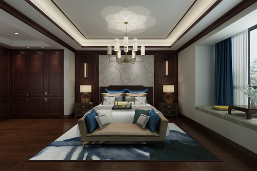 百色市地王國際新中式風(fēng)格四居室裝修案例