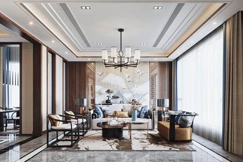 陽江市中惠龍熙山&middot;江山新中式風(fēng)格別墅裝修案例