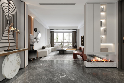 衢州市東苑小區(qū)(常山)輕奢風格四居室裝修案例