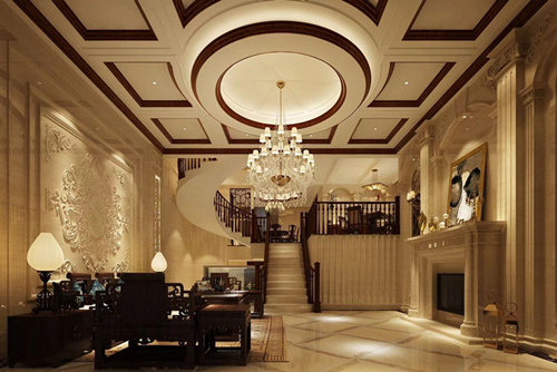 清遠(yuǎn)市潖江壹號(hào)新中式風(fēng)格別墅裝修案例