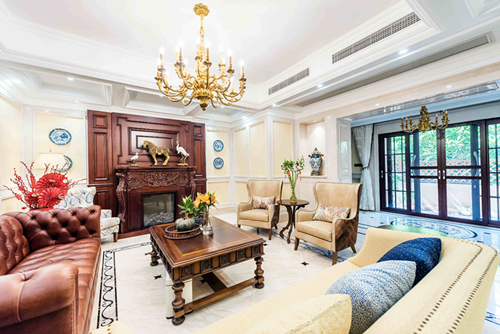 海口市帝和華庭美式風(fēng)格別墅裝修案例