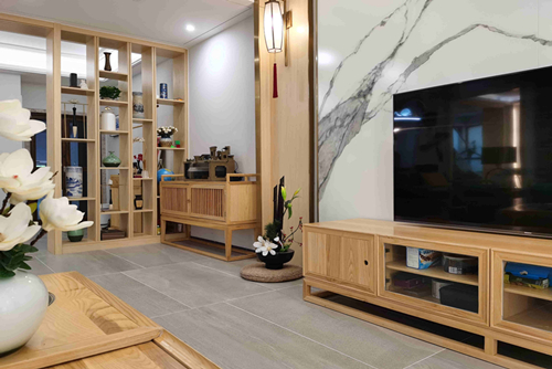 ?？谑械酆腿A庭新中式風(fēng)格復(fù)式裝修案例