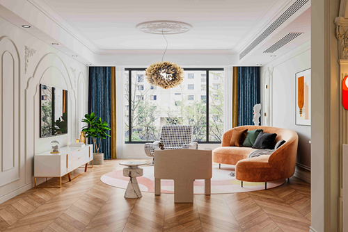 淮安市紅日金城現代風格三居室裝修案例