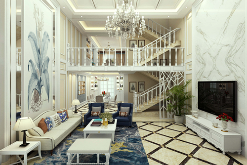 曲靖市世紀濤岸歐式風格別墅裝修案例