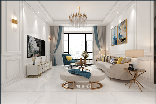 佛山市泰豐千璽灣新中式風(fēng)格三居室裝修案例