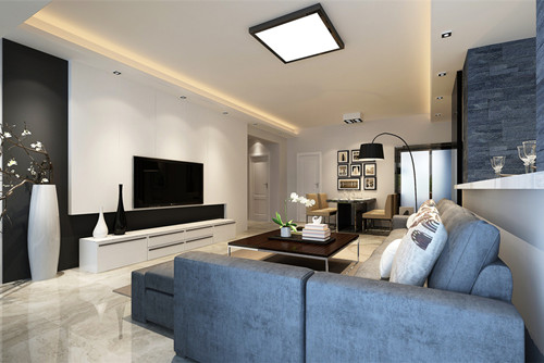 中山市龍光水悅熙園現(xiàn)代簡約風(fēng)格三居室裝修案例