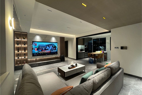 中山市萬科金悅?cè)A庭輕奢風格三居室裝修案例