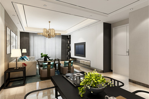 中山市東城四季新中式風(fēng)格四居室裝修案例