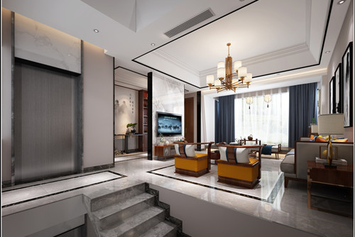 中山市龍光水悅熙園新中式風(fēng)格別墅裝修案例