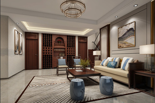?？谑懈蹗u花園新中式風格別墅裝修案例