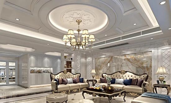 潮州市北橋大廈歐式風(fēng)格四居室裝修案例